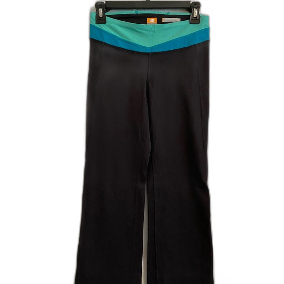Lucy Powermax Hatha Collection Black/Teal Activewear Yoga Pants S UB-3 - Picture 1 of 12